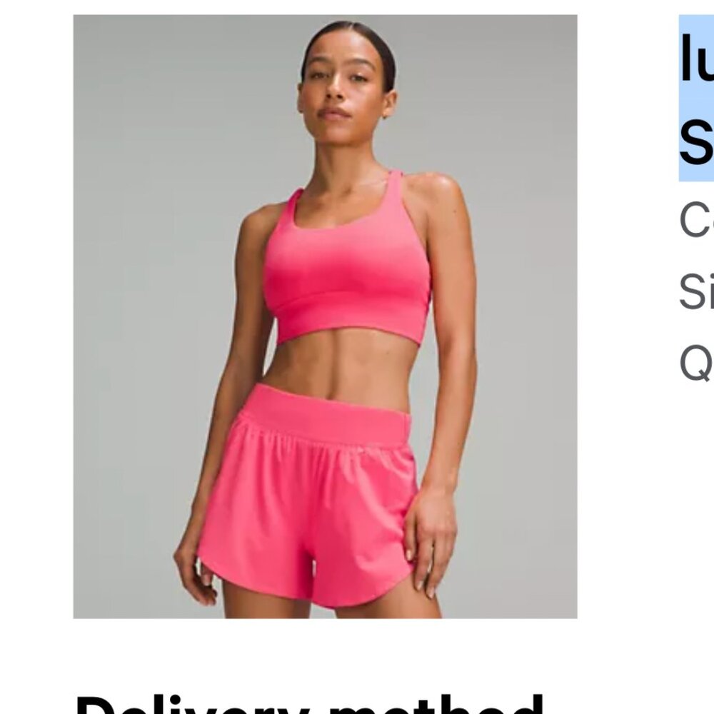 Lululemon Energy Longline Bra *Medium Support, B–D Cups
